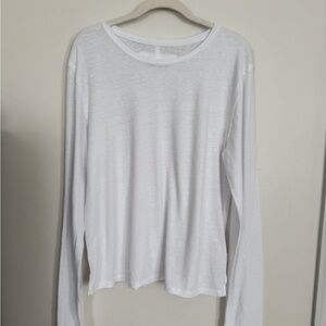 Free People, We the Free, White Long Sleeve Tee Size Large NWOT Lightweight